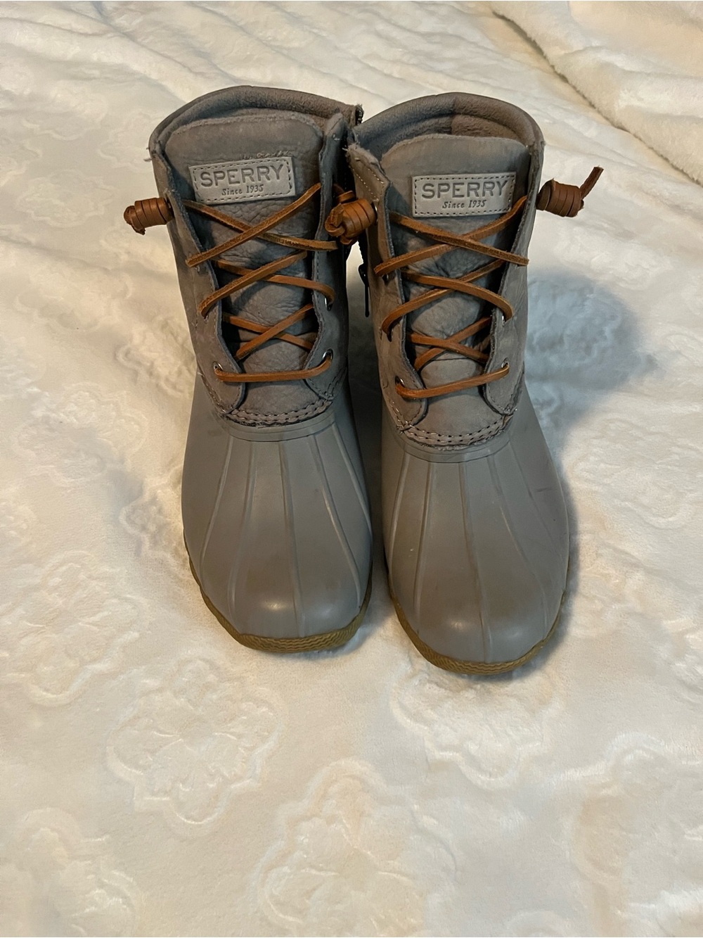 Sperry women's sz 8 blue Gray Waterproof Duck Boots